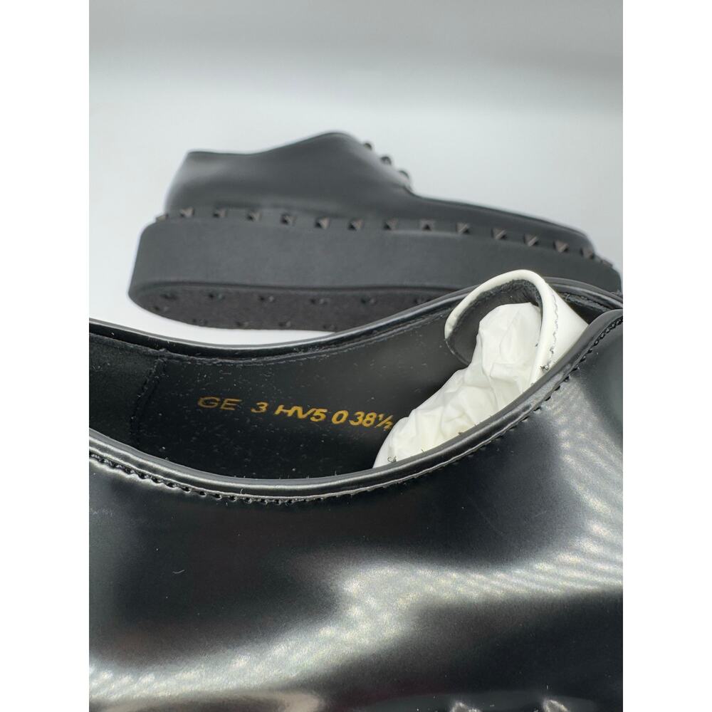 Valentino Garavani Rockstud M-Way Derby Black Leather Shoes EU 38.5 - Picture 6 of 16
